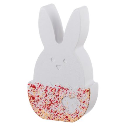 Κεραμικός Λαγός Λευκό-Χρυσό (4,8x8x2cm) Κ947