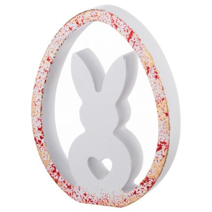 Κεραμικός Λαγός σε Αυγό Κόκκινο-Χρυσό (9x12cm) Κ949