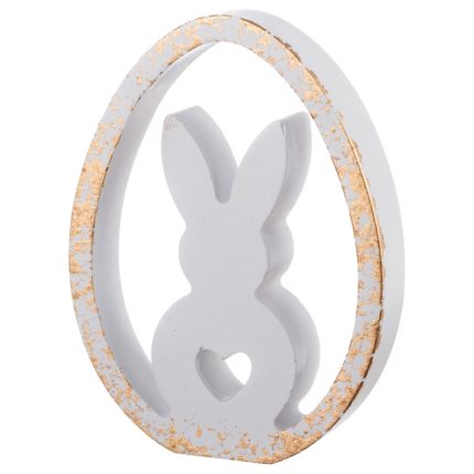 Κεραμικός Λαγός σε Αυγό Κόκκινο-Χρυσό (9x12cm) Κ949