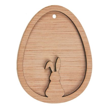 Ξύλινο Αυγό με Λαγό (6x8cm) ΝΒ363