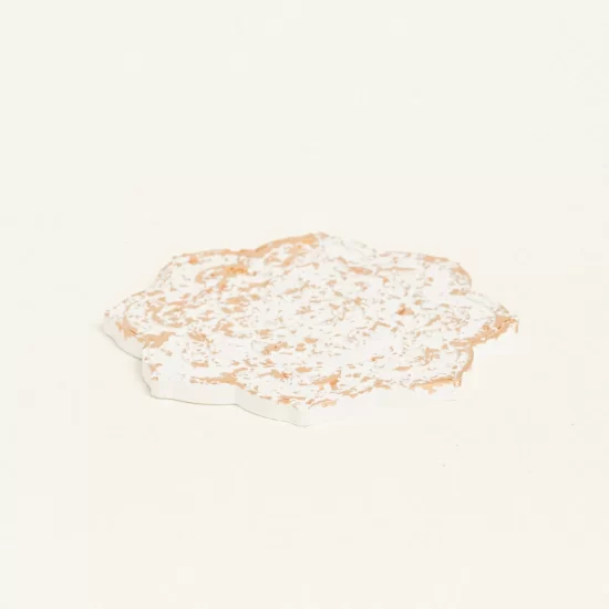 Εξάγωνο Σουβέρ Λουλούδι Λευκό Χρυσό (10,5 x 11 x 1,2cm) | 881005 Ntampoudis