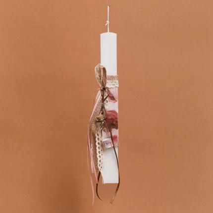 Πασχαλινή Λαμπάδα 33cm με Γυάλινο Μπουκαλάκι  | 921119 Ntampoudis