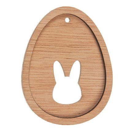 Ξύλινο Αυγό με Λαγό (6x8cm) ΝΒ364