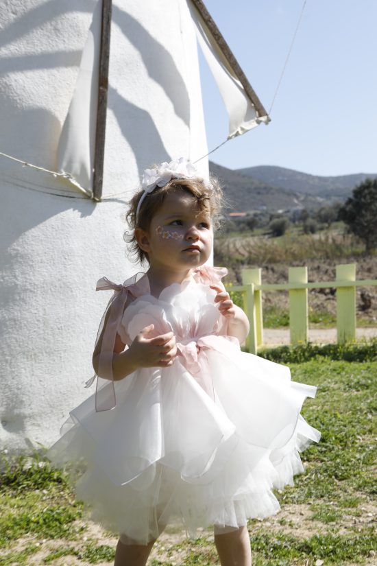 Βαπτιστικό Φορεματάκι για κορίτσι Εκρού-Old Pink Andrianna 1634, Bambolino