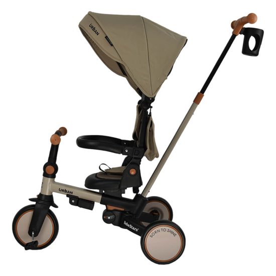 Ποδηλατάκι Τρίκυκλο Urban 7in1 Natural Beige 822-182 12m+, Bebe Stars