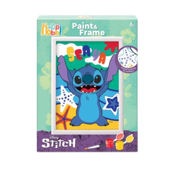 HappiHobbi Paint & Frame Paint by Numbers Disney Stitch  6+ - As Company