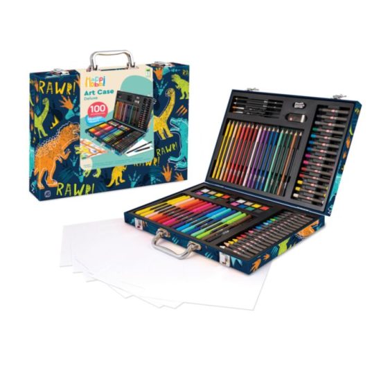 HappiHobbi Κασετίνα Ζωγραφικής Deluxe Δεινόσαυρος Με 100 Αξεσουάρ 3+ - As Company