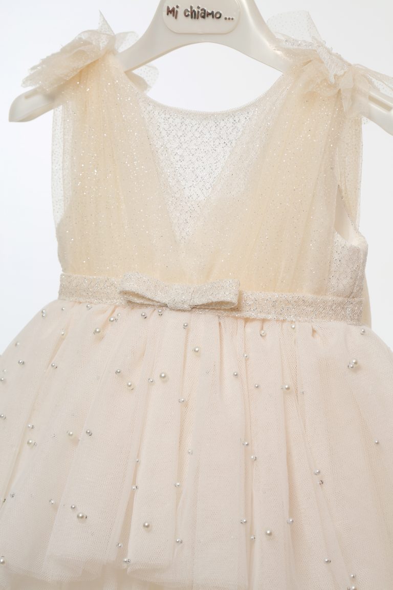 Βαπτιστικό Φορεματάκι για Κορίτσι Σαμπανί Πέρλα Κ4704Φ-Σ, Mi Chiamo