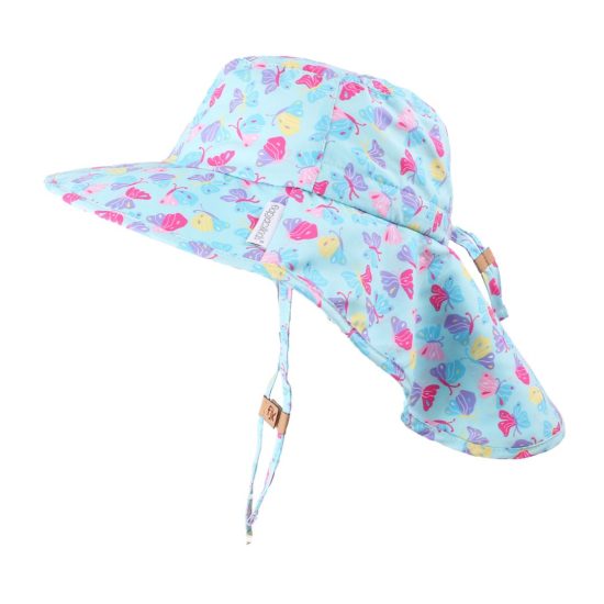 Αντιηλιακό Καπέλο Flapjack Cape Sunhat UPF50 – Butterfly Γαλάζιο - FlapJackKids