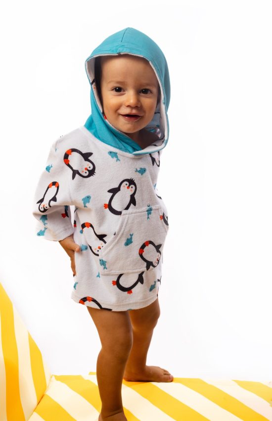 Παιδικό Πόντσο Θαλάσσης Swim Coverup UPF50+ Penguin (0-12m) - Zoocchini