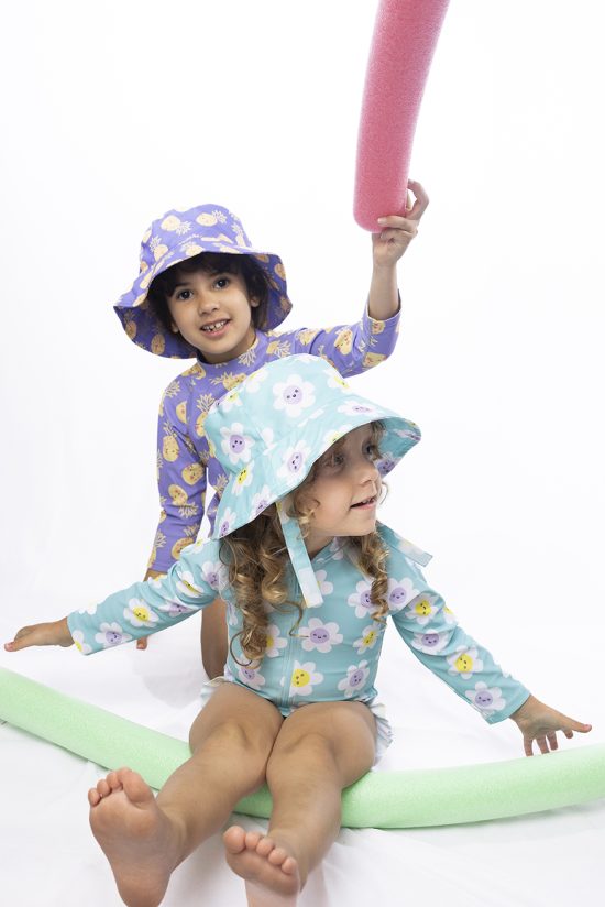 Αντιηλιακό Καπέλο Flapjack Cape Sunhat UPF50 – Daisy Γαλάζιο - FlapJackKids