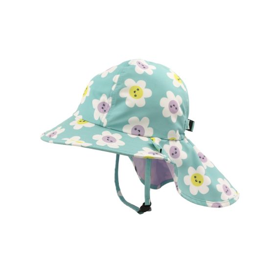 Αντιηλιακό Καπέλο Flapjack Cape Sunhat UPF50 – Daisy Γαλάζιο - FlapJackKids