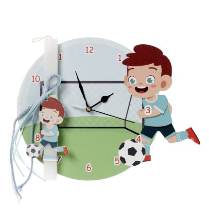 Πασχαλινή Λαμπάδα Ρολόι με Θέμα Ποδόσφαιρο για Αγόρια ΠΛ-699 (Υ.33 Π.28) || Bellissimo