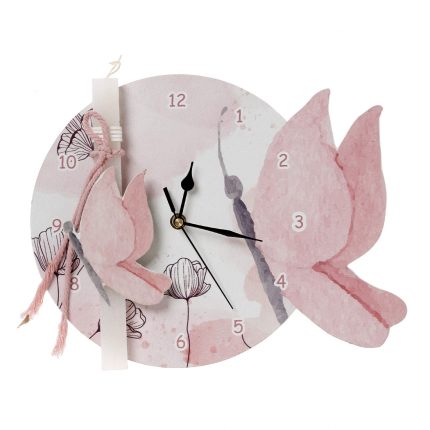 Πασχαλινή Λαμπάδα Ρολόι με Θέμα Πεταλούδα για Κορίτσια ΠΛ-690 (Υ.33 Π.28) || Bellissimo