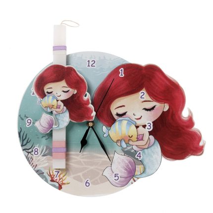 Πασχαλινή Λαμπάδα Ρολόι με Θέμα Ariel για Κορίτσια ΠΛ-695 (Υ.33 Π.28) || Bellissimo