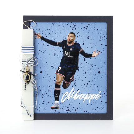 Πασχαλινή Λαμπάδα με Κάδρο με Θέμα Μπαπέ για Αγόρια ΠΛ-838 (Υ.34 Π.40cm) || Bellissimo