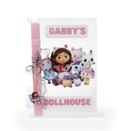 Πασχαλινή Λαμπάδα με Θέμα Gabby's Dollhouse για Κορίτσια ΠΛ-854 (Υ.26 Π.16) || Bellissimo