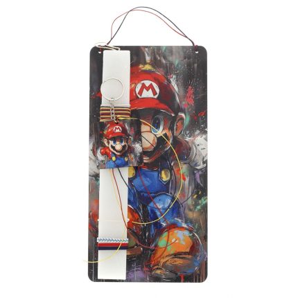 Πασχαλινή Λαμπάδα με Ξύλινο Διακοσμητικό με Θέμα Super Mario για Αγόρια ΠΛ-2569 (Υ.32 Π.15cm) || Bellissimo