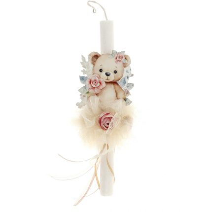 Πασχαλινή Λαμπάδα με Θέμα Αρκουδάκι για Κορίτσια ΠΛ-25110 (Υ.30 Π.6) || Bellissimo