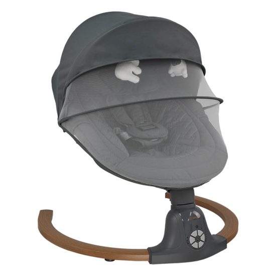 Κούνια Ηλεκτρική Fluffy Smoked Grey 257-186, Bebe Stars