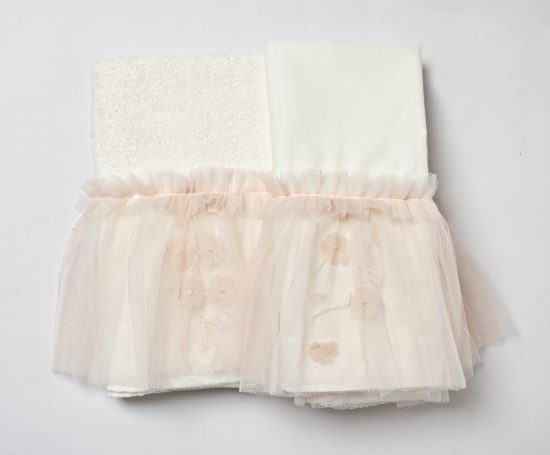 Λαδόπανο Σετ για Κορίτσι Ιβουάρ-Ροζ LD25.59.2650, Baby Bloom