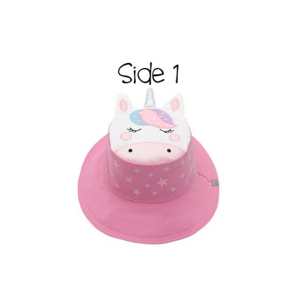 Καπέλο Διπλής Όψης UPF 50+ Unicorn/Star (Cotton) Ροζ-Μωβ - FlapJackKids