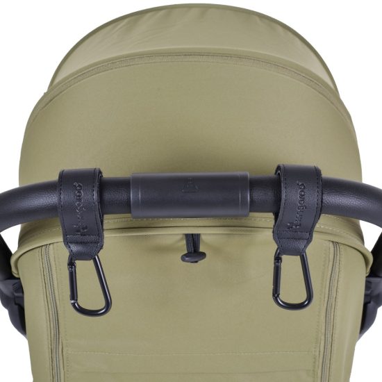 Cangaroo Γάντζοι Καροτσιού Σετ 2τμχ Universal Leather Hooks for Stroller Black 3800146271992