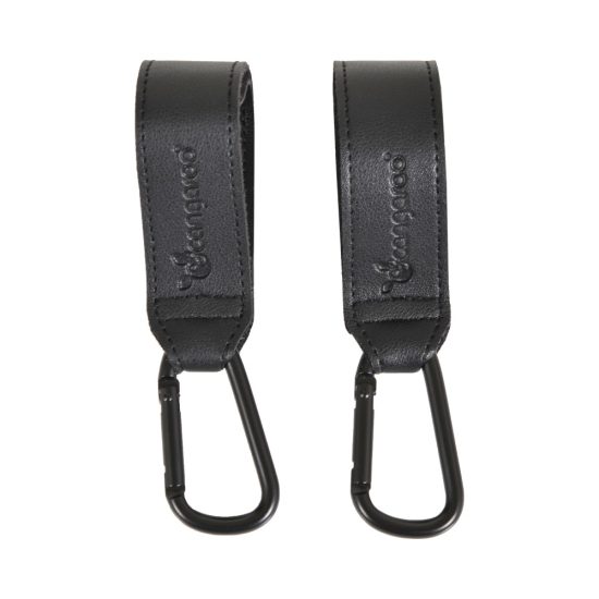 Cangaroo Γάντζοι Καροτσιού Σετ 2τμχ Universal Leather Hooks for Stroller Black 3800146271992