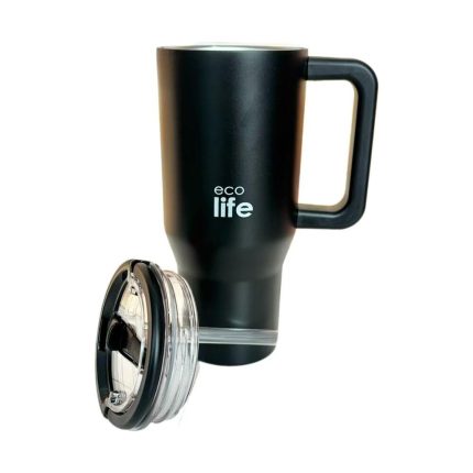 Θερμός Rich Black 900ml (2Handles Lid) - Ecolife