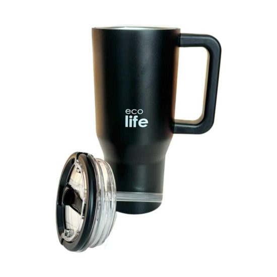 Θερμός Rich Black 900ml (2Handles Lid) - Ecolife