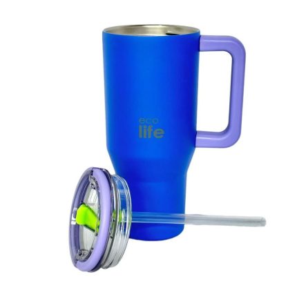 Θερμός Blue Purple 900ml (2Handles Lid) - Ecolife