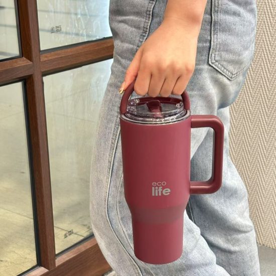 Θερμός Cranberry 900ml (2Handles Lid) - Ecolife