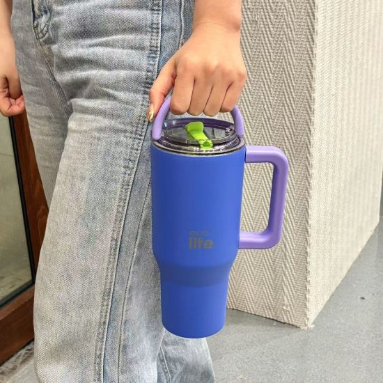 Θερμός Blue Purple 900ml (2Handles Lid) - Ecolife