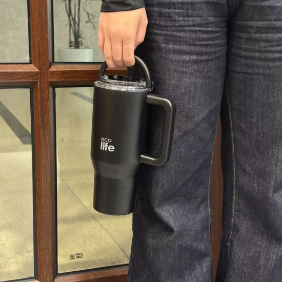 Θερμός Rich Black 900ml (2Handles Lid) - Ecolife