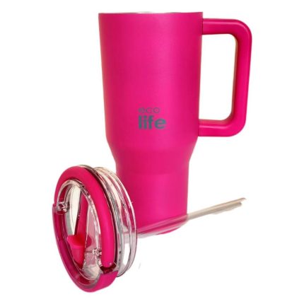 Θερμός Neon Magenta 900ml (2Handles Lid) - Ecolife