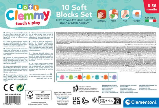Soft Clemmy Touch & Play Μαλακά Premium Τουβλάκια 10τμχ 6-36m+ - As Company