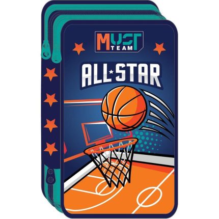 Κασετίνα Τριπλή Γεμάτη Team Basketball Αγόρι 3 Θήκες (12x6x9,5cm) | Must 5205698757532
