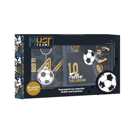 Σετ Δώρου Με Πορτοφολάκι και Μπρελόκ Football (20 x 12cm) | Must 5205698769351