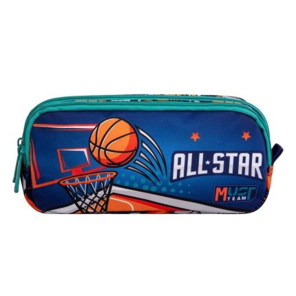 Κασετίνα Βαρελάκι Team Basketball 2 Θήκες (21x6x9cm) Must 5205698729911