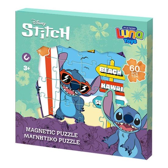 Μαγνητικό Παζλ Summer Vibes Lilo & Stitch 60τμχ (18x18x1,3 εκ) 3+ | Luna 5205698757068