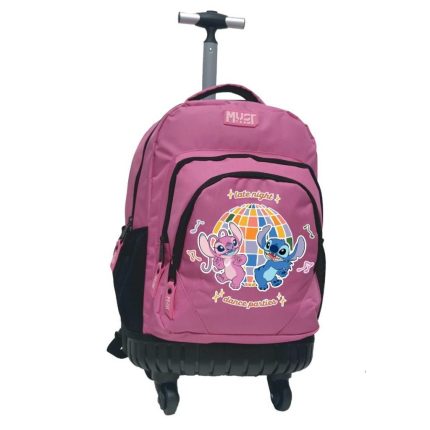 Σχολική Τσάντα Τρόλεϊ Δημοτικού Ροζ Stitch & Angel με 3 Θήκες (34x20x45cm) | Must 5205698802720