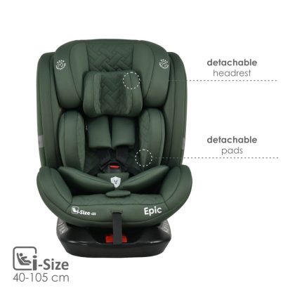 Κάθισμα Αυτοκινήτου Epic Isofix i-Size 360° (0-36kg) Forest Green 921-176, Bebe Stars