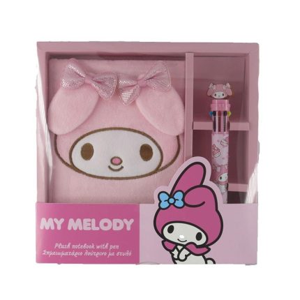 Σετ Λούτρινο Σημειωματάριο Ροζ με Στυλό My Melody | 5205698754210