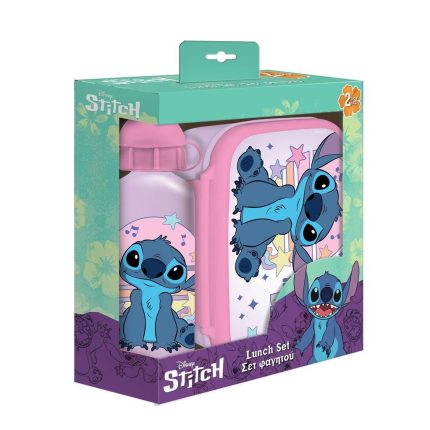 Σετ Φαγητοδοχείο 800ml - Παγούρι 500ml Πλαστικό Disney Lilo & Stitch | Must 5205698741395