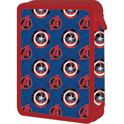 Κασετίνα Διπλή Γεμάτη Avengers Captain America Must Team 2 Θήκες (15x5x21cm) 5205698750274