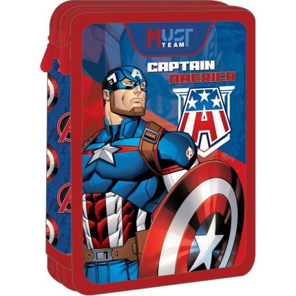 Κασετίνα Διπλή Γεμάτη Avengers Captain America Must Team 2 Θήκες (15x5x21cm) 5205698750274