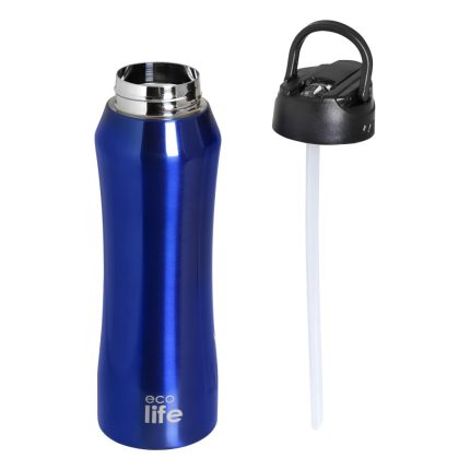 Παγούρι Θερμός Blue Thermos 550ml | Eσωτερικό Καλαμάκι - Ecolife