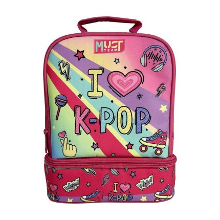 Τσαντάκι Φαγητού Ισοθερμικό Must Team Yummy I Love K-Pop με 2 Θήκες (22x16x28εκ) | 5205698731617