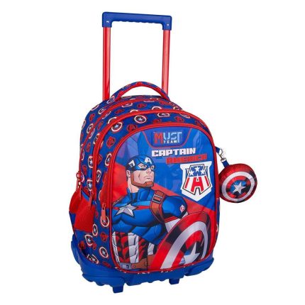 Σχολική Τσάντα Τρόλεϊ Δημοτικού Avengers Captain America Must Team 3 Θήκες (34x20x44εκ) 5205698751288
