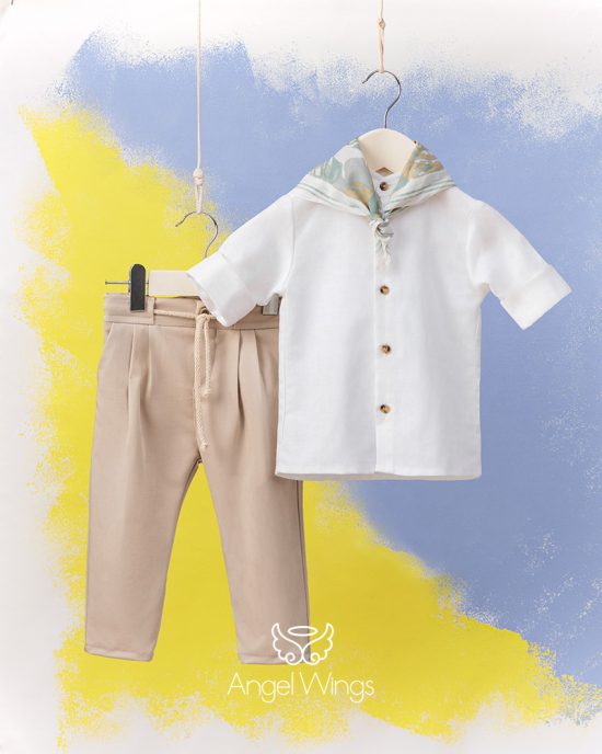 Βαπτιστικό Κοστουμάκι για Αγόρι Μπεζ-Off White Mariano, 206 Angel Wings (4τμχ)